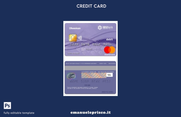 modello di carta di debito mastercard Somalia IBS Bank Daheem in stile verificat